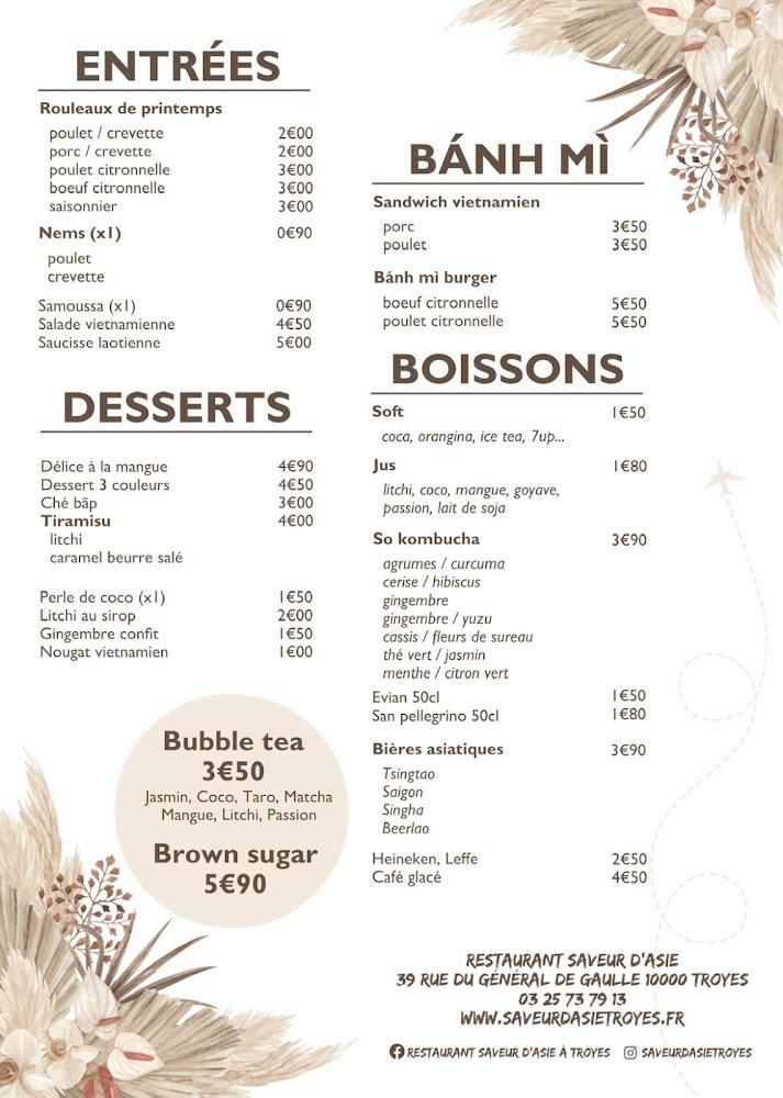Saveur d'Asie - Menu Image 1